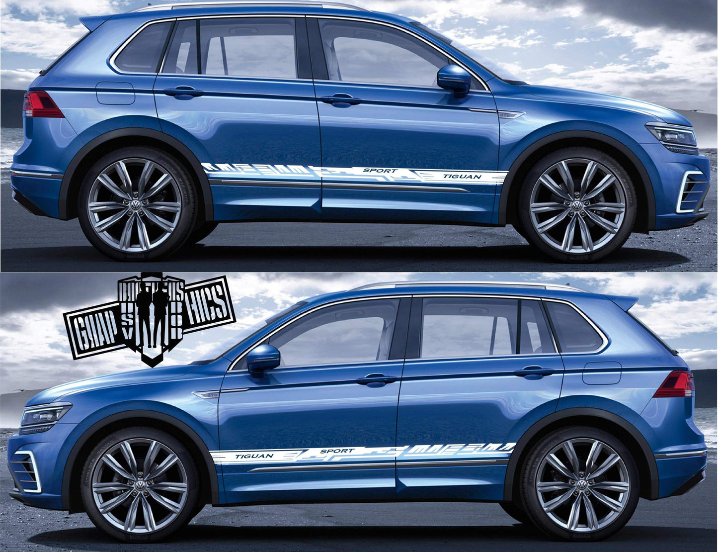 Graphics Racing Sticker Vinyl Stripe For VW Tiguan - Brothers-Graphics