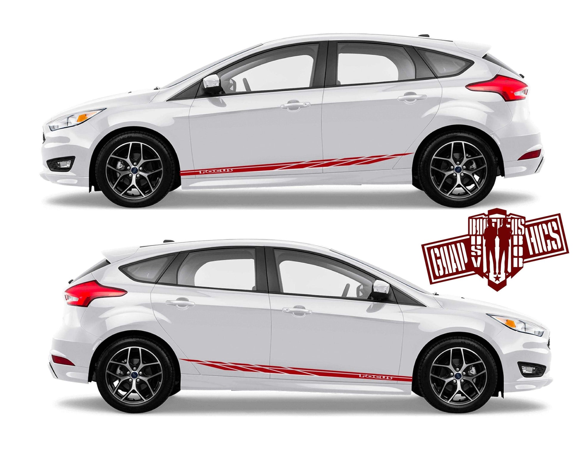 Graphics Sticker Car Side Vinyl Stripes For Ford Focus - Brothers-Graphics