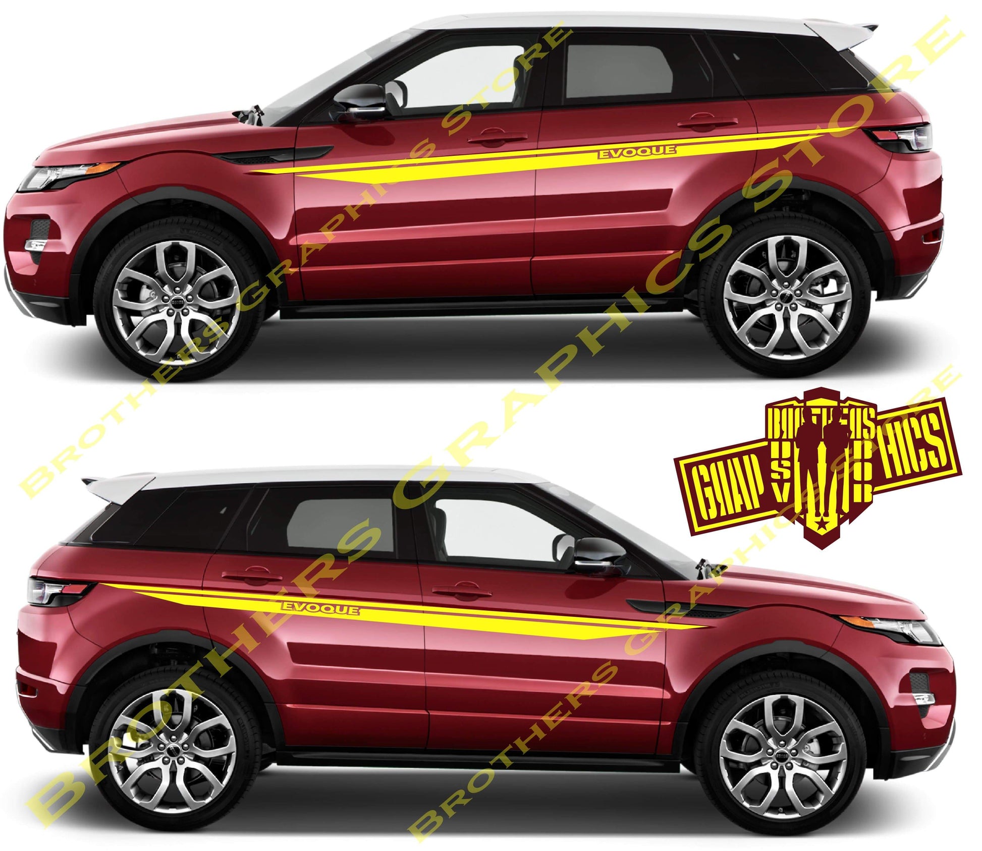 Graphics Sticker Car Side Vinyl Stripes For Range Rover Evoque - Brothers-Graphics
