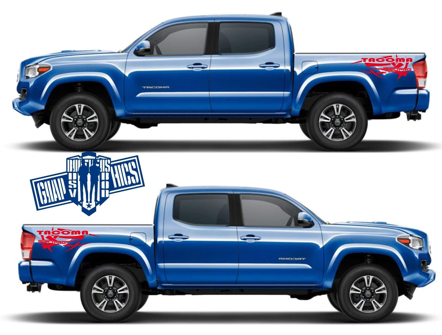 Graphics Sticker Doors Side Vinyl Stripes For Toyota Tacoma 2001-2020 - Brothers-Graphics