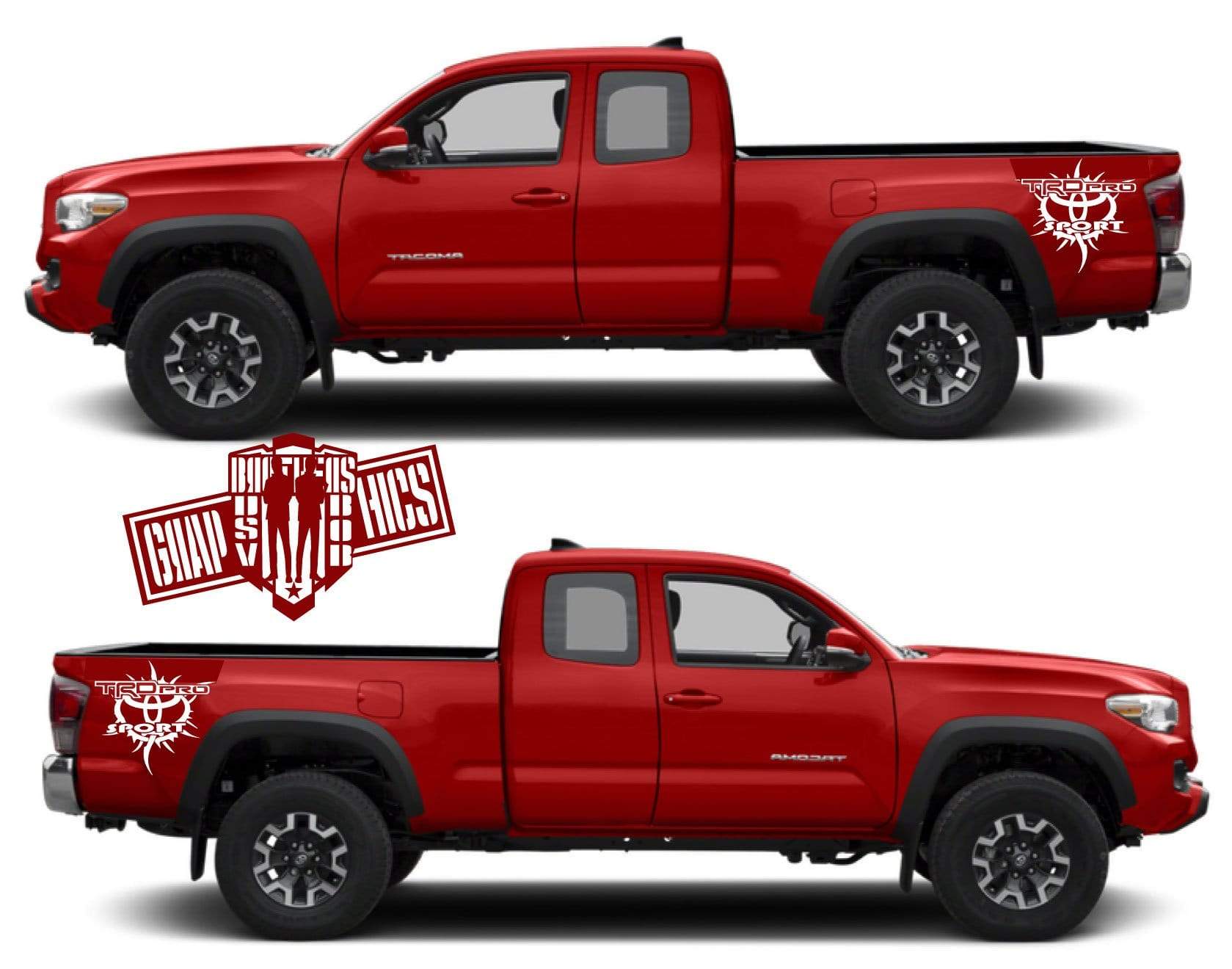 Graphics Sticker Vinyl Stripes Fit For Toyota Tacoma 2001-2020 - Brothers-Graphics