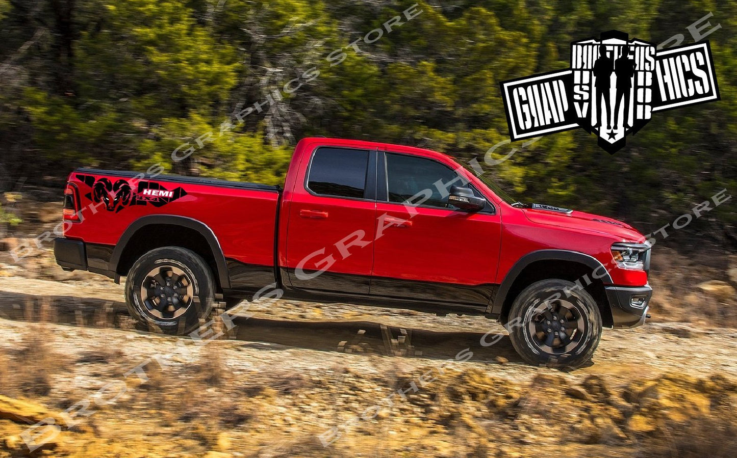 Autocollants pour Ram Power Wagon | Autocollants pour carrosserie Ram | Autocollants Dodge pour Dodge Ram