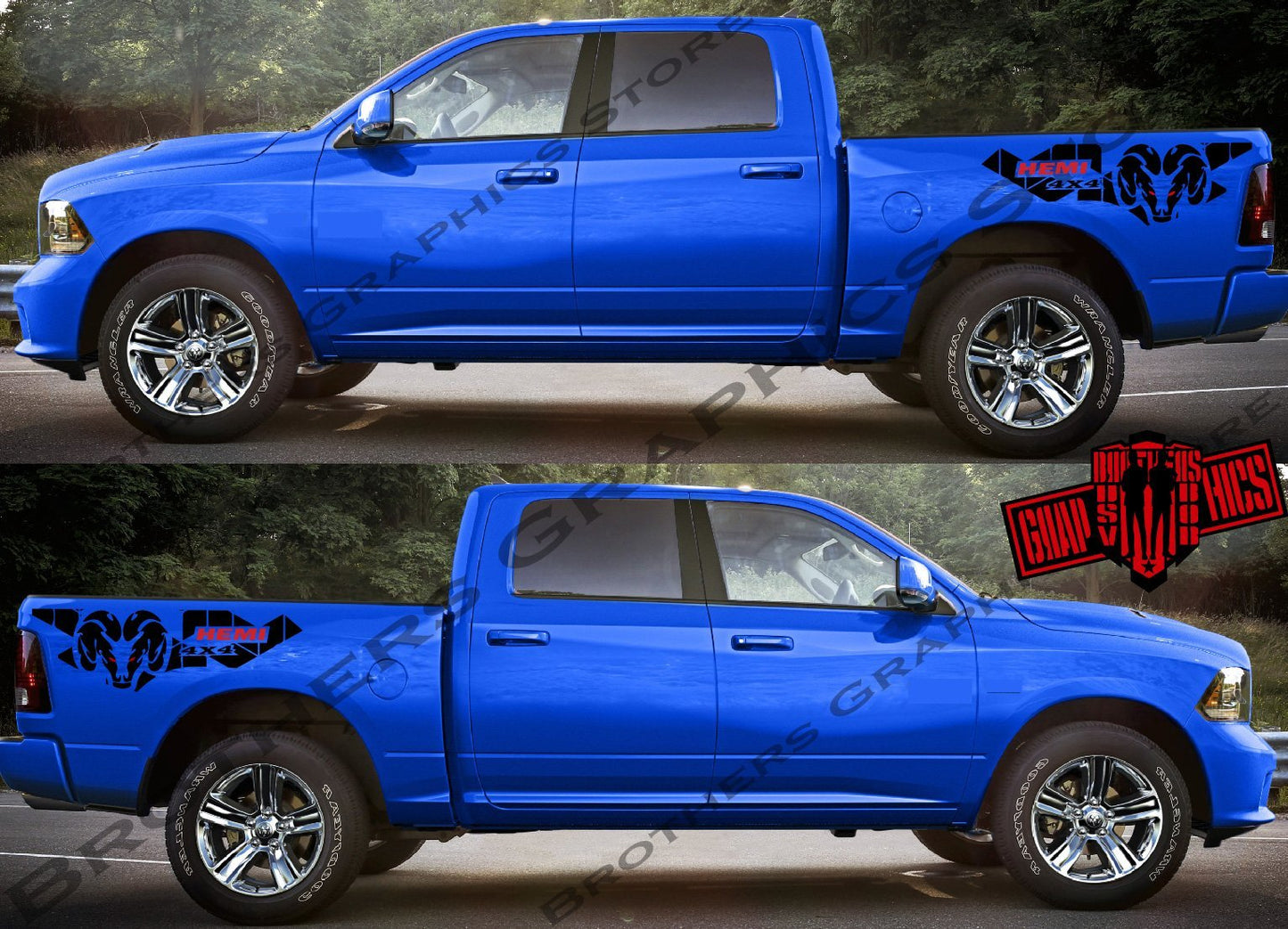 Autocollants pour Ram Power Wagon | Autocollants pour carrosserie Ram | Autocollants Dodge pour Dodge Ram