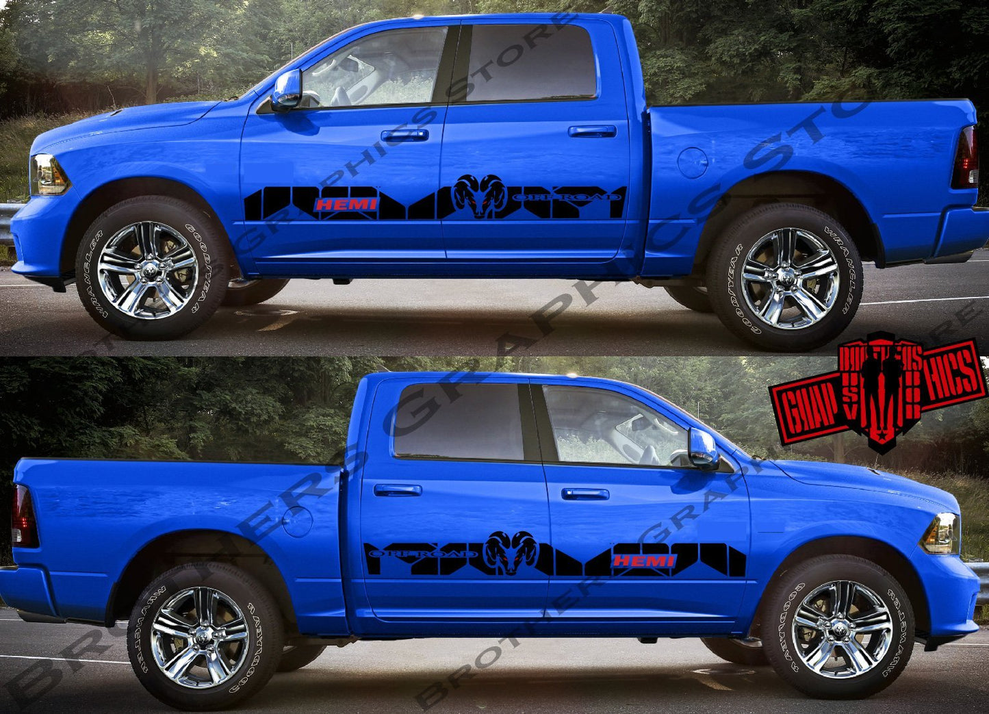 Autocollant Ram Hemi | Autocollants de carrosserie Dodge Ram | Autocollants Dodge pour Dodge Ram