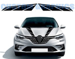Vinyl Graphics Hood Design Graphic Racing Stripes Compatible with Renault Megane