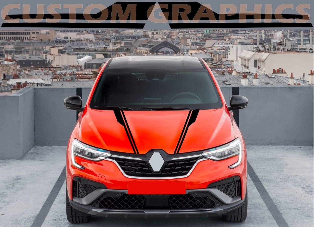Vinyl Graphics Hood Line Design Graphic Racing Stripes Compatible with Renault Arkana