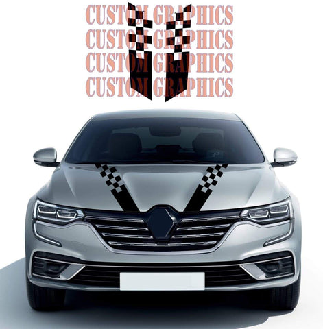 Vinyl Graphics Hood Taxi Design Graphic Racing Stripes Compatible with Renault Talisman