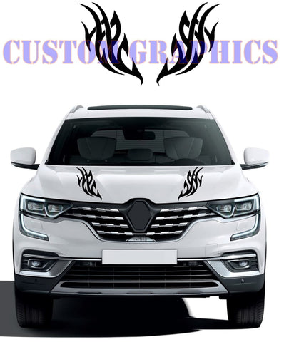 Vinyl Graphics Hood tribal Design Graphic Racing Stripes Compatible with Renault Koleos