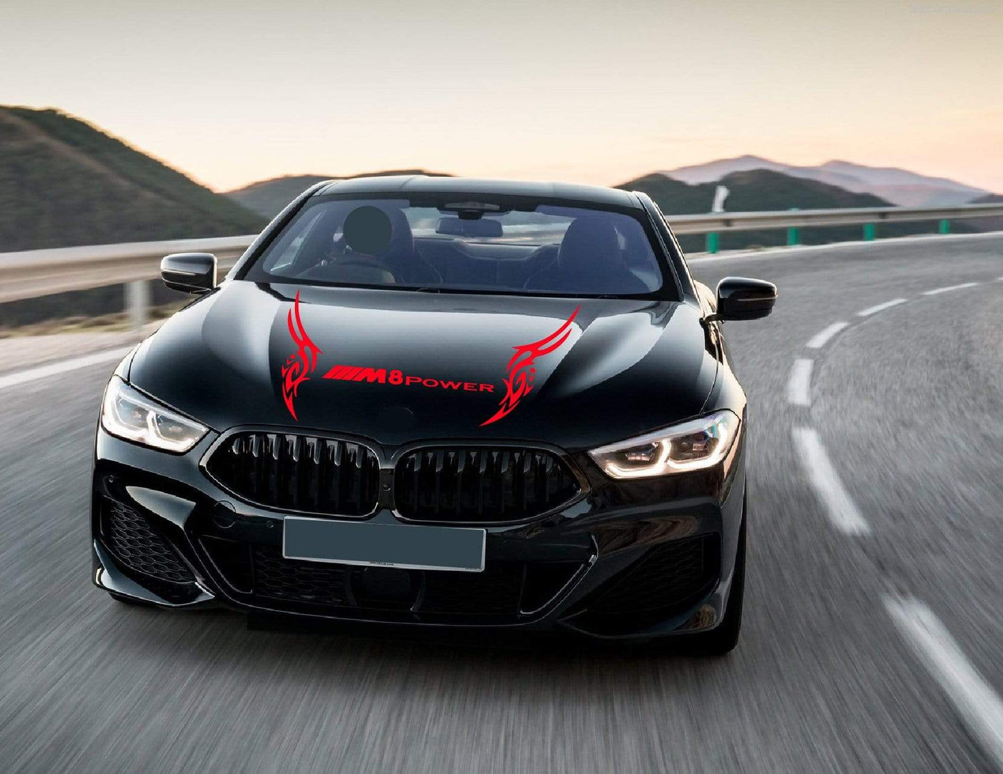 Hood Vinyl Decal Racing Stripes for BMW M8 - Brothers-Graphics