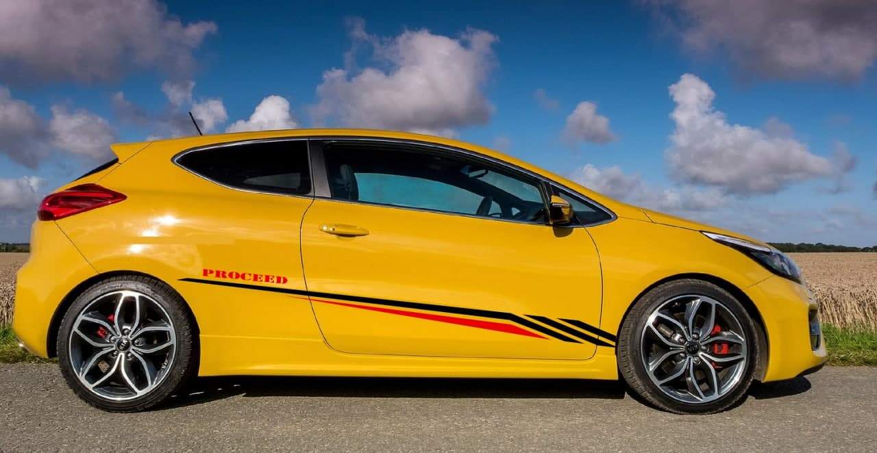 Vinyl Graphics Inscription Line Design Decal Sticker Vinyl Side Racing Stripes Compatible with Kia ProCeed