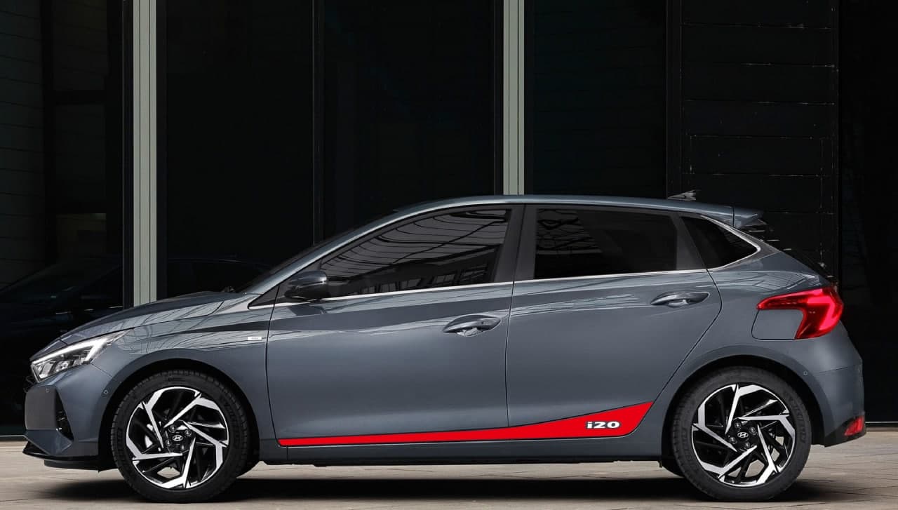 Vinyl Graphics Line 2 colors Graphic Classic design Vinyl Stickers Compatible with Hyundai I20