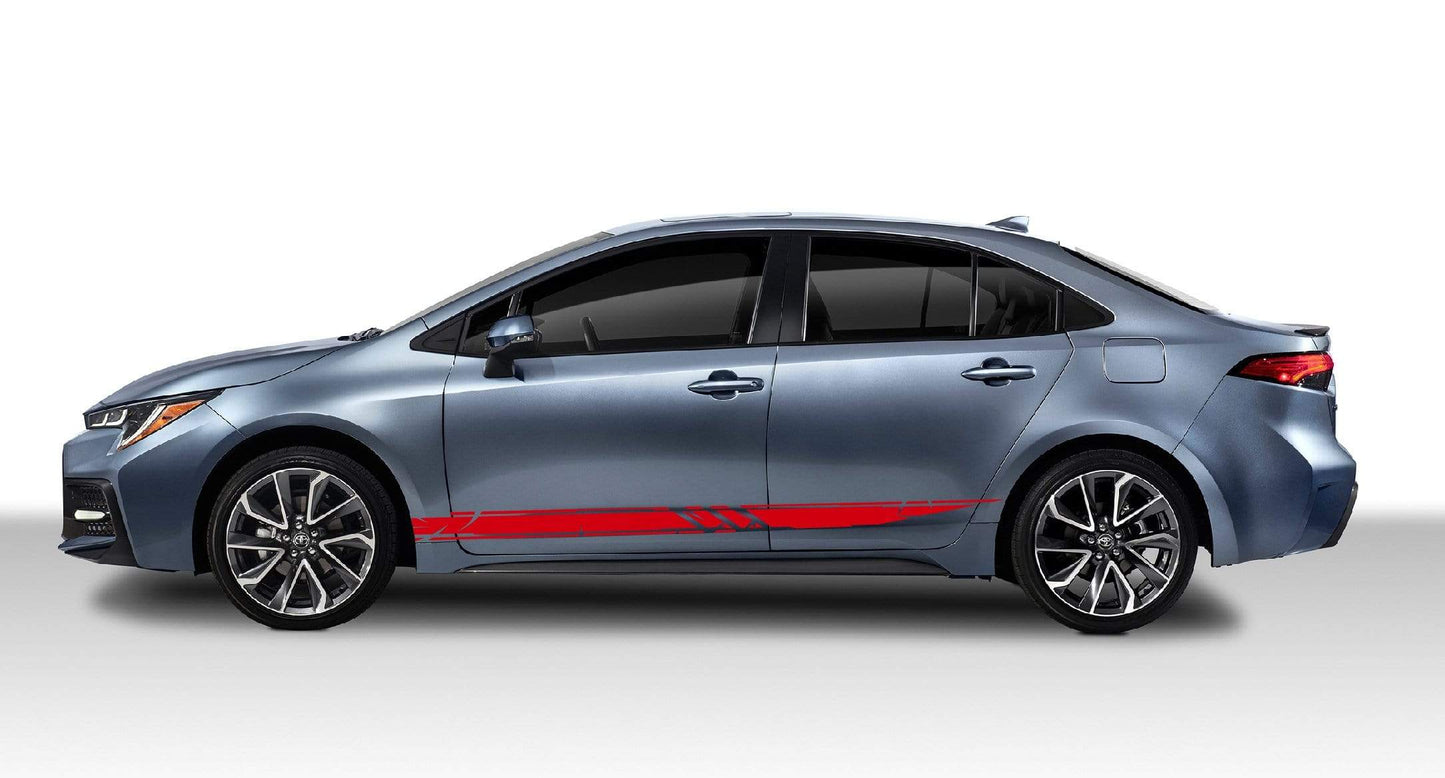 Vinyl Graphics Line Graphic Gift Toyota Corolla Racing Stripes for Corolla car stickers decals