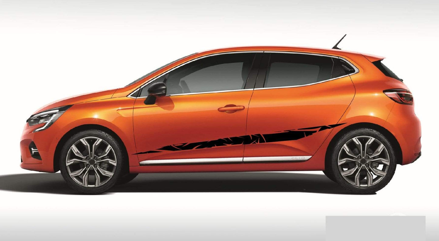 Autocollants graphiques de luxe pour Renault Clio Autocollants de voiture Renault Clio Racing Stripes