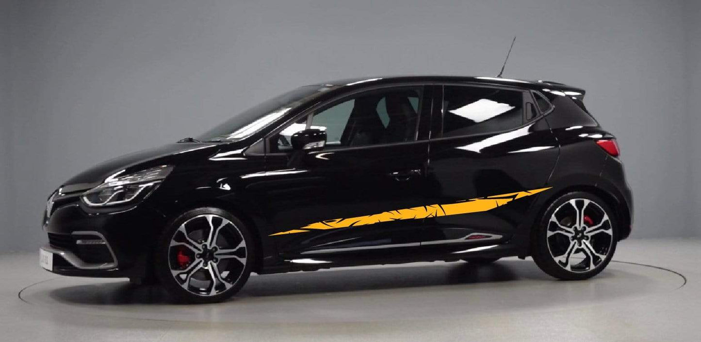 Autocollants graphiques de luxe pour Renault Clio Autocollants de voiture Renault Clio Racing Stripes
