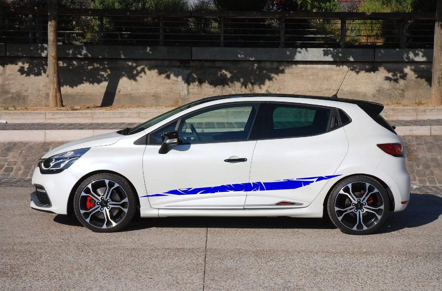 Autocollants graphiques de luxe pour Renault Clio Autocollants de voiture Renault Clio Racing Stripes