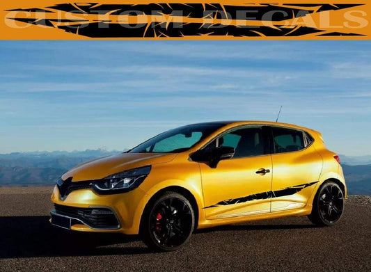 Autocollants graphiques de luxe pour Renault Clio Autocollants de voiture Renault Clio Racing Stripes