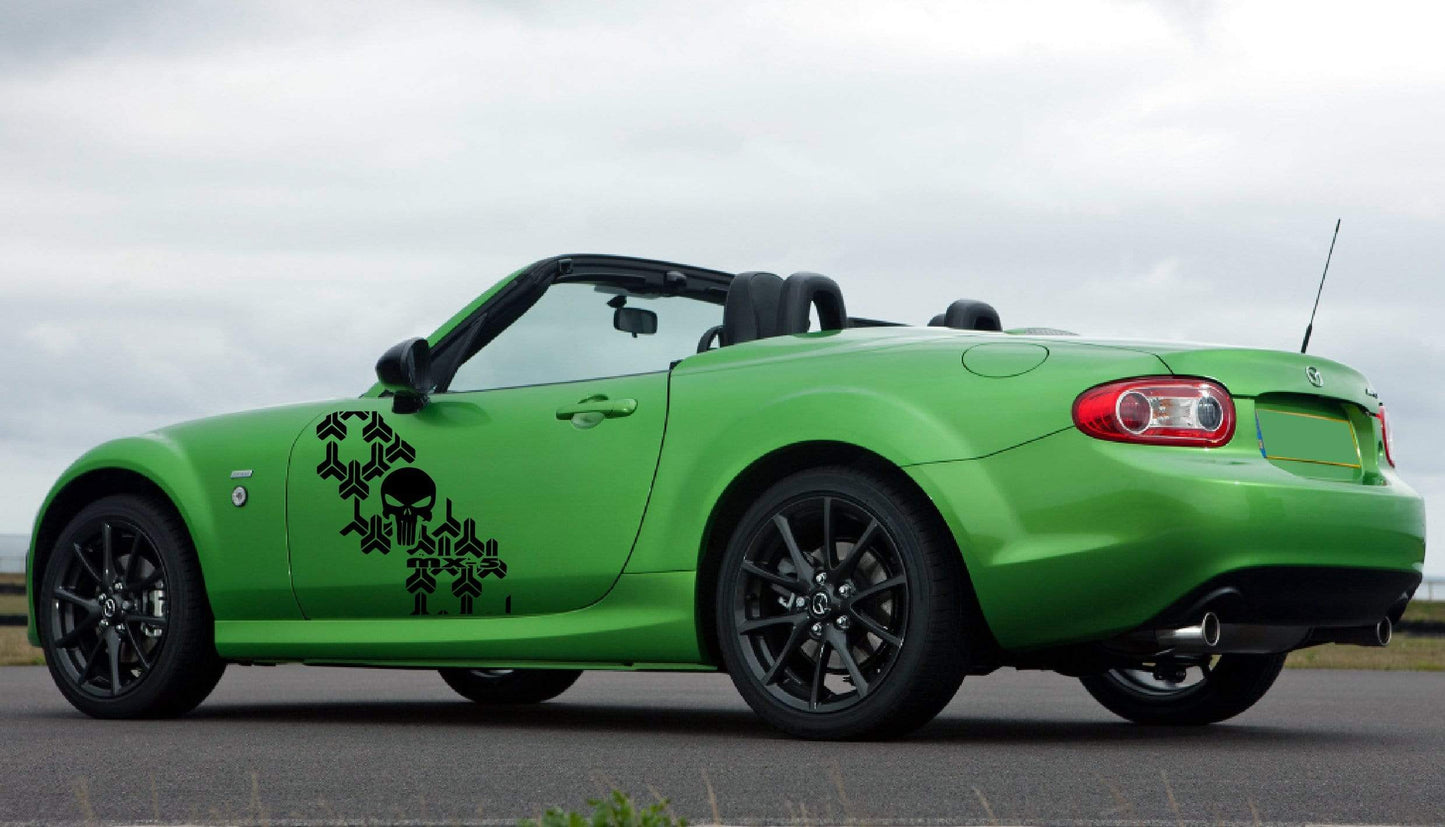 Premium Quality Stickers Compatible With Mazda MX-5 Style Design Car Styling Skull Graphics