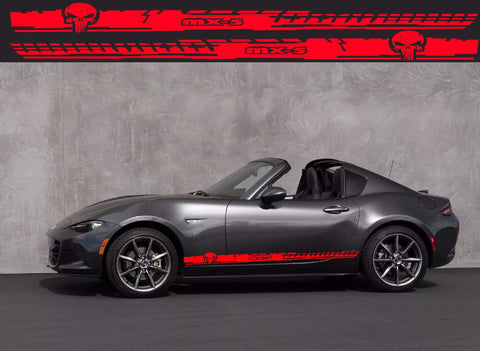 Premium Quality Stickers Compatible With Mazda MX-5 Miata Skull Line Design