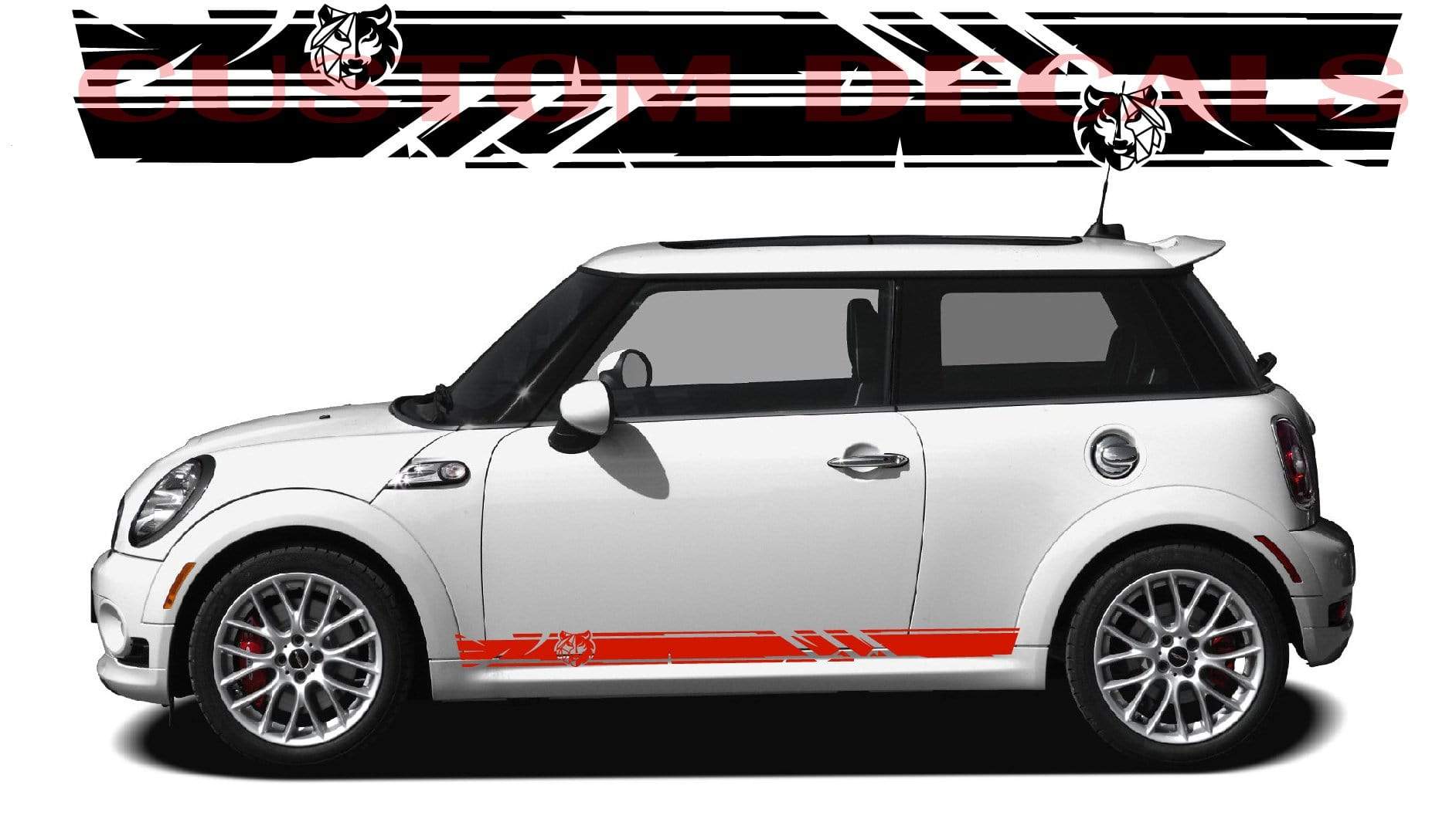 Premium Vinyl Stickers Compatible with Mini Cooper Racing Decals Wolf Graphic Clubman Stickers | Countryman Stickers