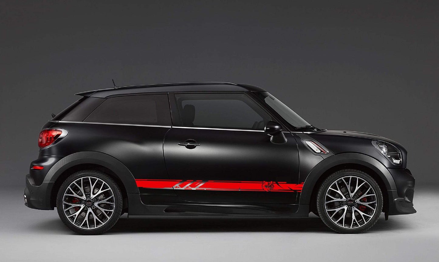 Premium Vinyl Stickers Compatible with Mini Cooper Racing Decals Wolf Graphic Clubman Stickers | Countryman Stickers