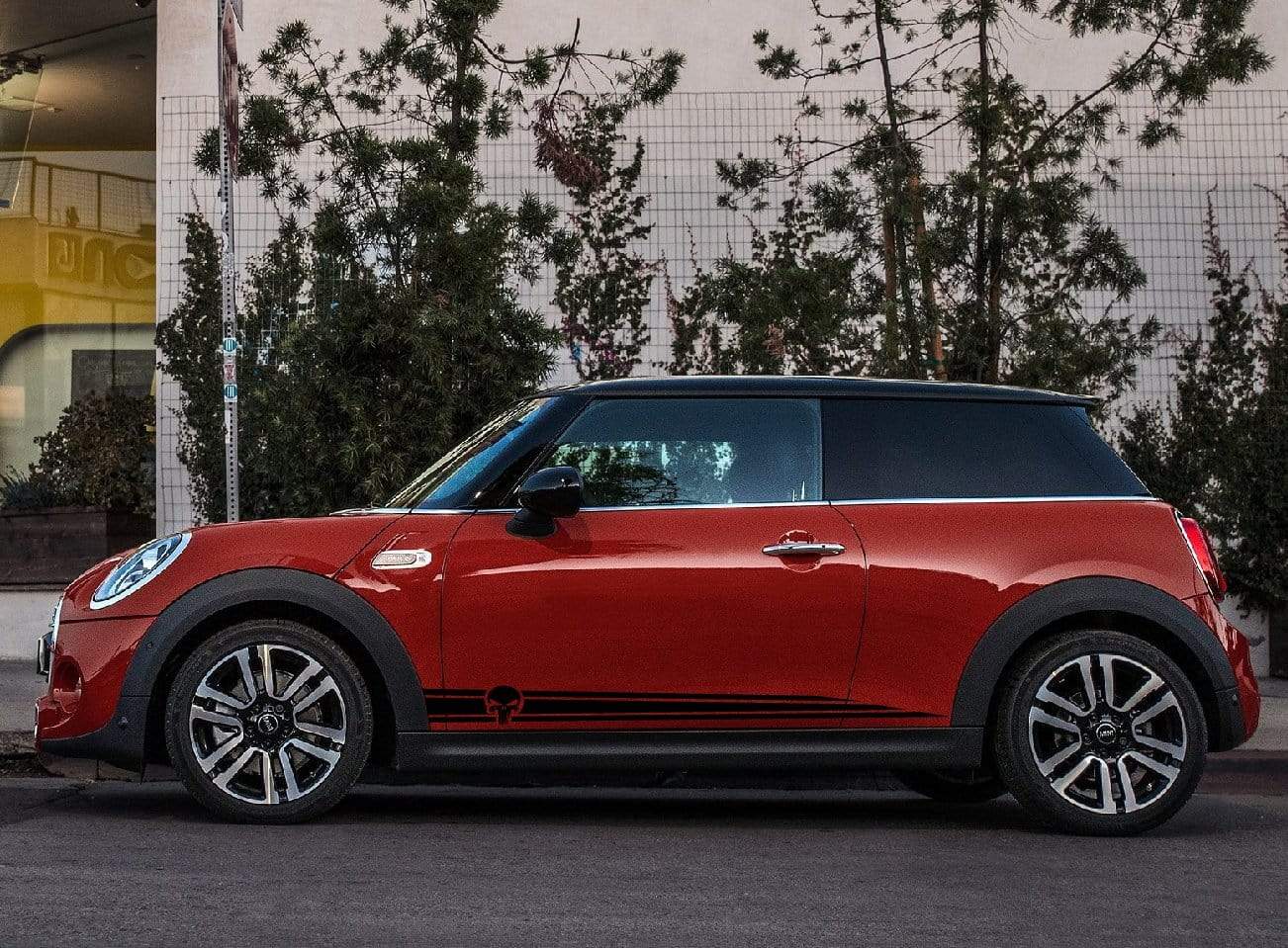 Premium Quality Vinyl Sticker fit Mini Cooper Skull line Design Automotive decals Clubman, John Cooper, Countryman