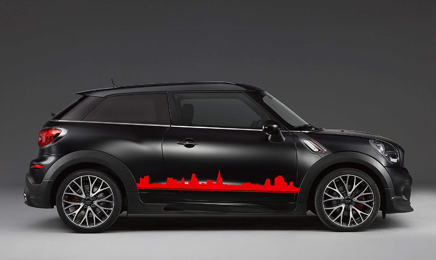 Premium Quality Vinyl Sticker fit Mini Cooper Vinyl car stickers Automotive decals Town line Design Clubman, John Cooper, Countryman