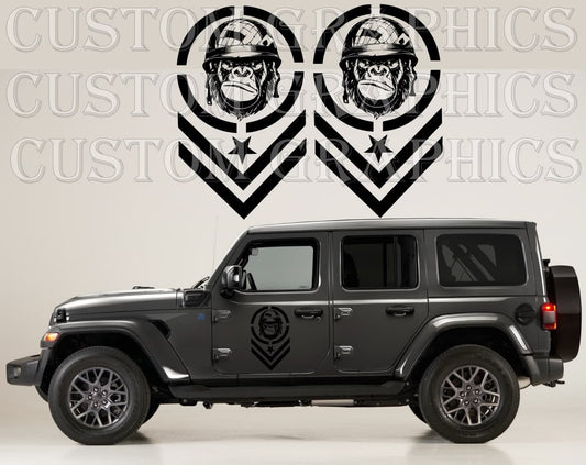 Vinyl Graphics Monkey Arm Design Graphic Stickers Compatible with Jeep Wrangler