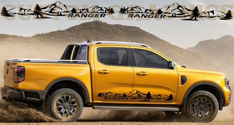 Vinyl Graphics Mountain Design Sticker Side Door Stripe Stickers Compatible With Ford Ranger
