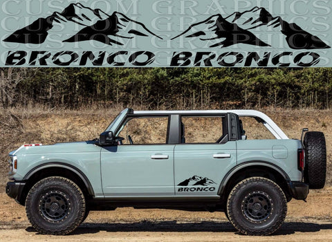 Vinyl Graphics Mountain Design Stickers Decals Compatible With Ford Bronco Wildtrack
