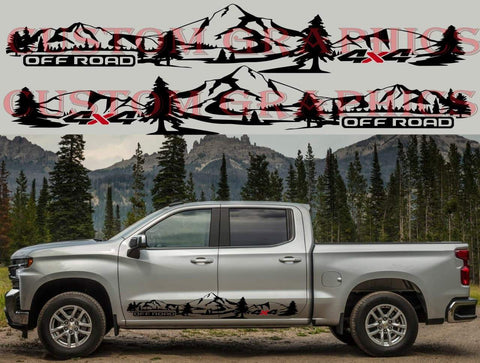 Vinyl Graphics Mountain Graphic Stickers Car Vinyl Stripes Compatible with Chevrolet Silverado