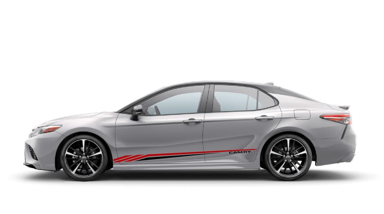 Vinyl Graphics New 2 color Graphic Sticker Vinyl Side Racing Stripes Compatible with Toyota Camry