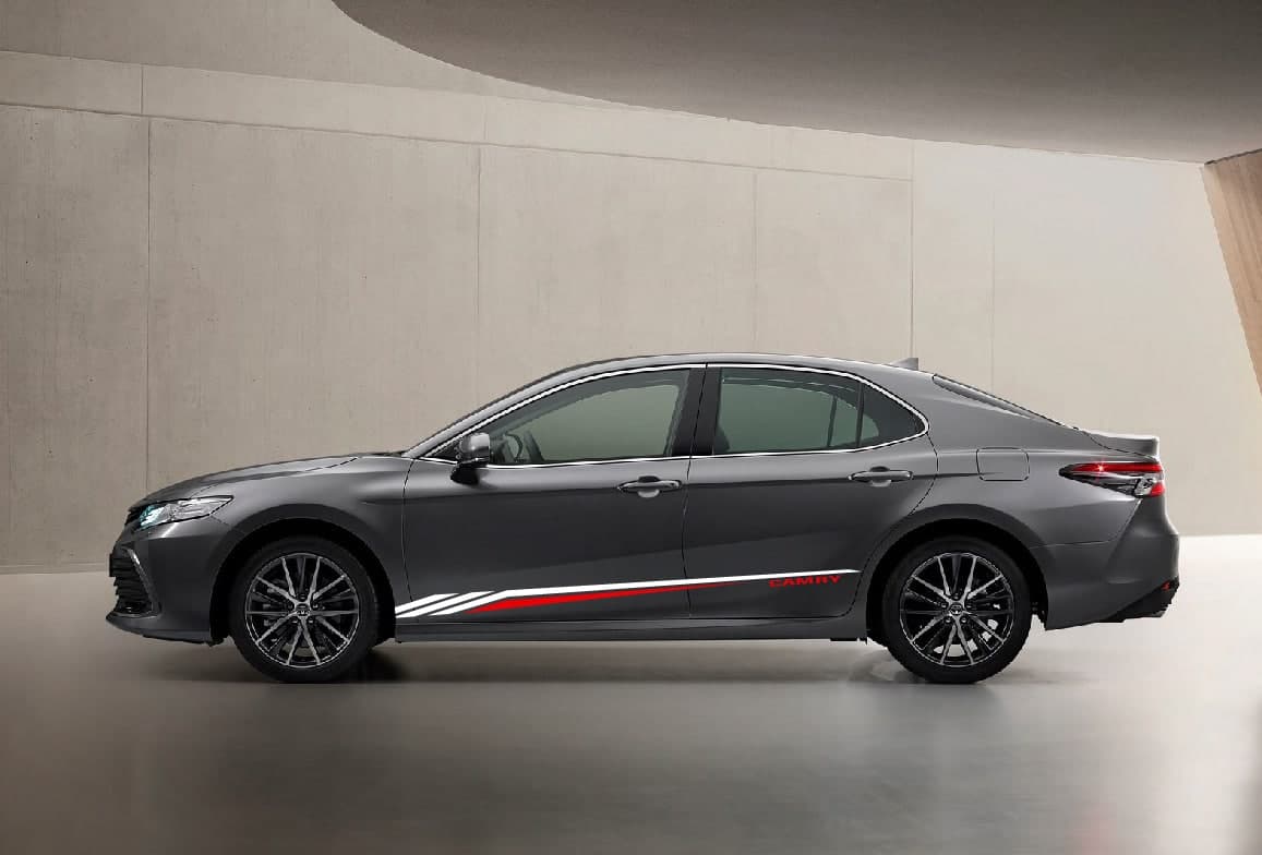 Vinyl Graphics New 2 color Graphic Sticker Vinyl Side Racing Stripes Compatible with Toyota Camry