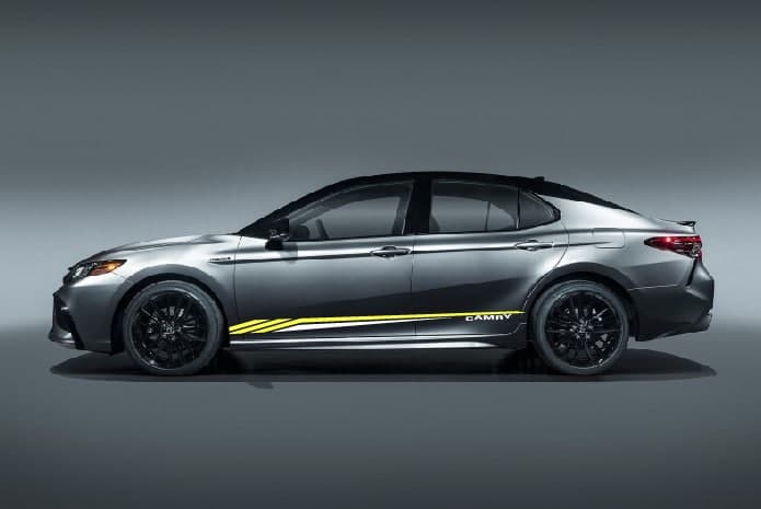 Vinyl Graphics New 2 color Graphic Sticker Vinyl Side Racing Stripes Compatible with Toyota Camry