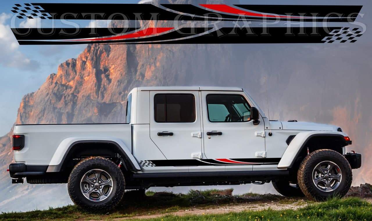 Vinyl Graphics NEW 2 colors Design Graphic Stickers Compatible with Jeep Gladiator