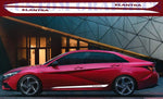 Vinyl Graphics New Classic Design Decal Sticker Vinyl Side Racing Stripes for Hyundai Elantra