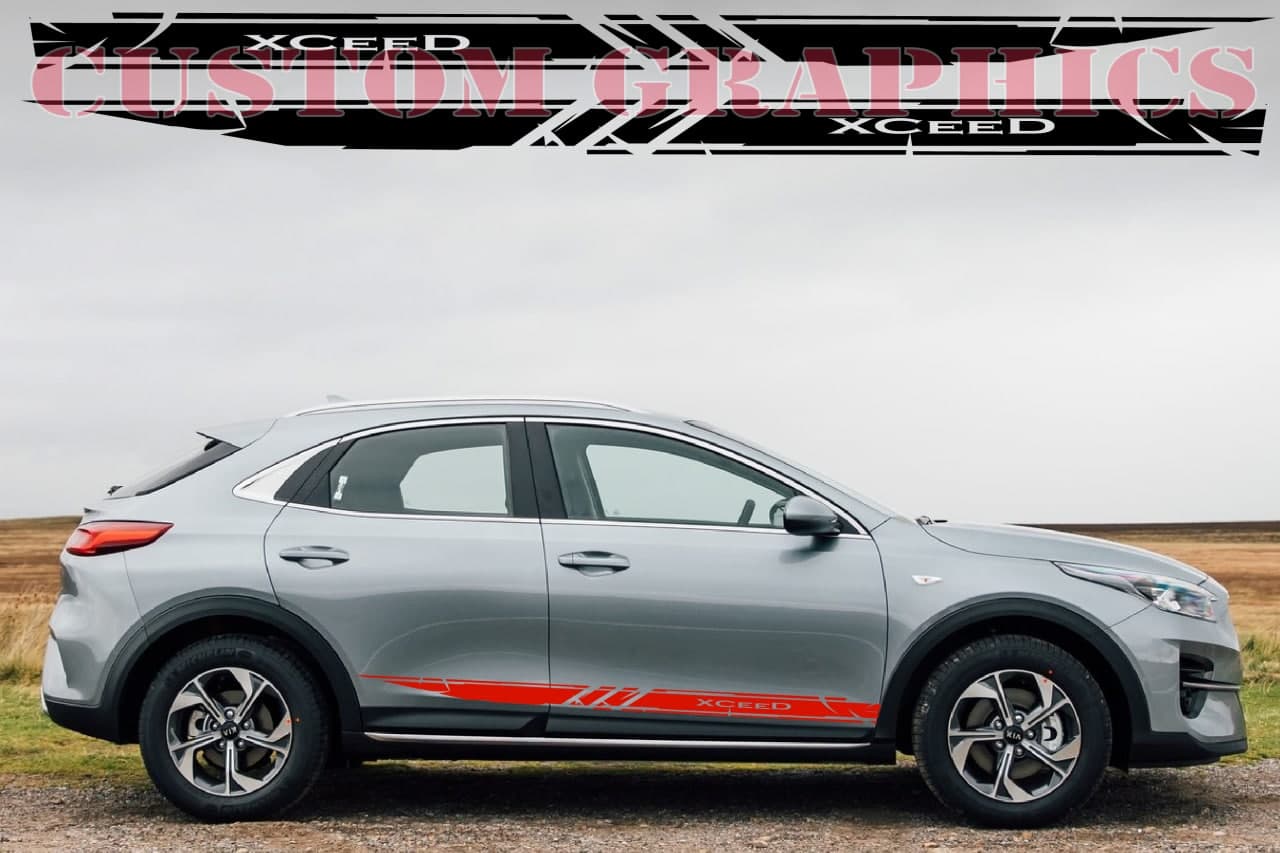 Vinyl Graphics new Design Decal Sticker Vinyl Side Racing Stripes Compatible with Kia XCeed