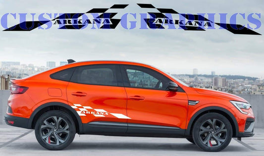 Vinyl Graphics New Finish line Graphic Racing Stripes Compatible with Renault Arkana