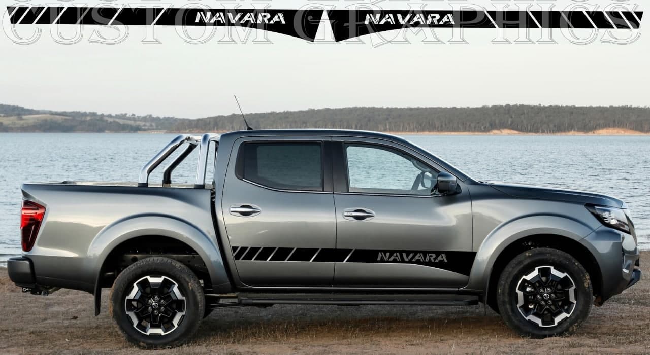 Vinyl Graphics New Line Block Design Vinyl Stripes Compatible With Nissan Navara 2002-2022