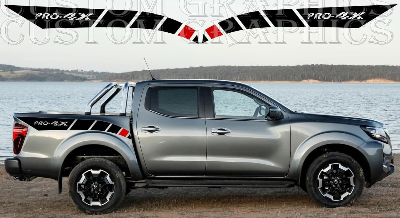 Vinyl Graphics New Line Block Design Vinyl Stripes Compatible With Nissan Navara 2002-2022