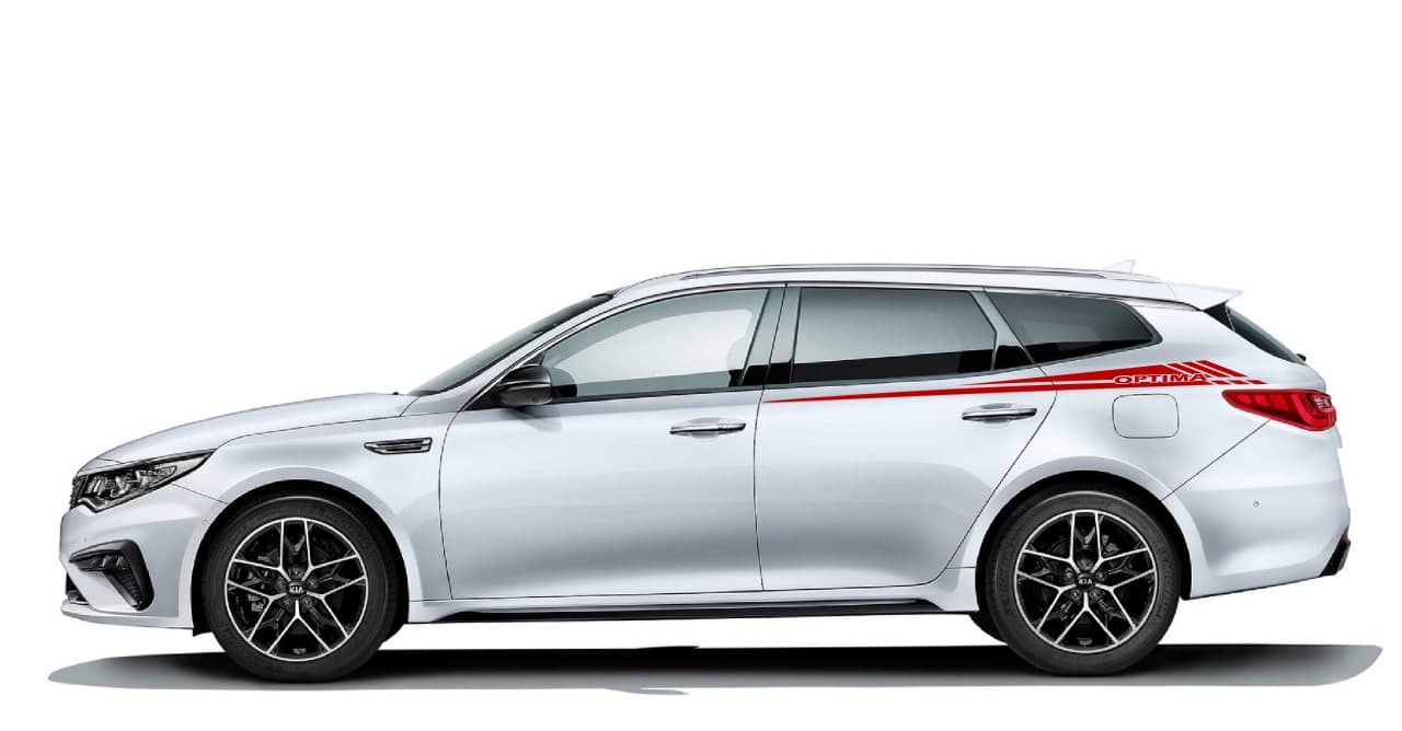 Vinyl Graphics New Line Design Decal Sticker Vinyl Side Racing Stripes Compatible with Kia Optima