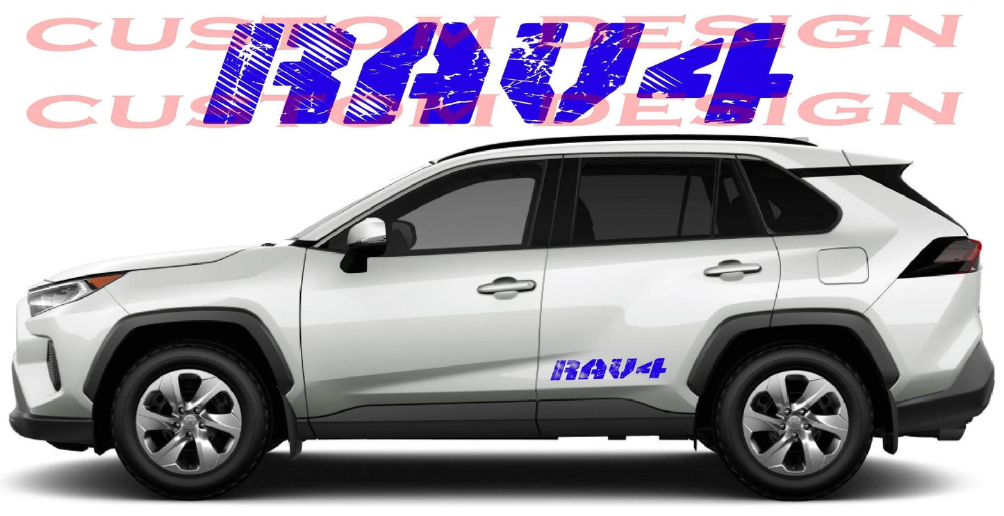 Vinyl Graphics New Logo Graphic Sticker Vinyl Side Racing Stripes Compatible with Toyota Rav4