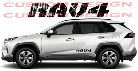 Vinyl Graphics New Logo Graphic Sticker Vinyl Side Racing Stripes Compatible with Toyota Rav4