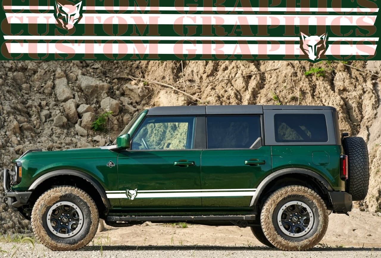 Premium Stickers Decals Compatible With Ford Bronco New Wolf Logo Design
