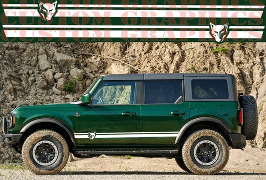 Premium Stickers Decals Compatible With Ford Bronco New Wolf Logo Design