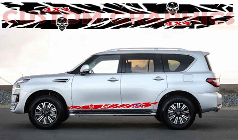 Vinyl Graphics NEW Skull Graphic Vinyl Stripes Compatible with Nissan Patrol