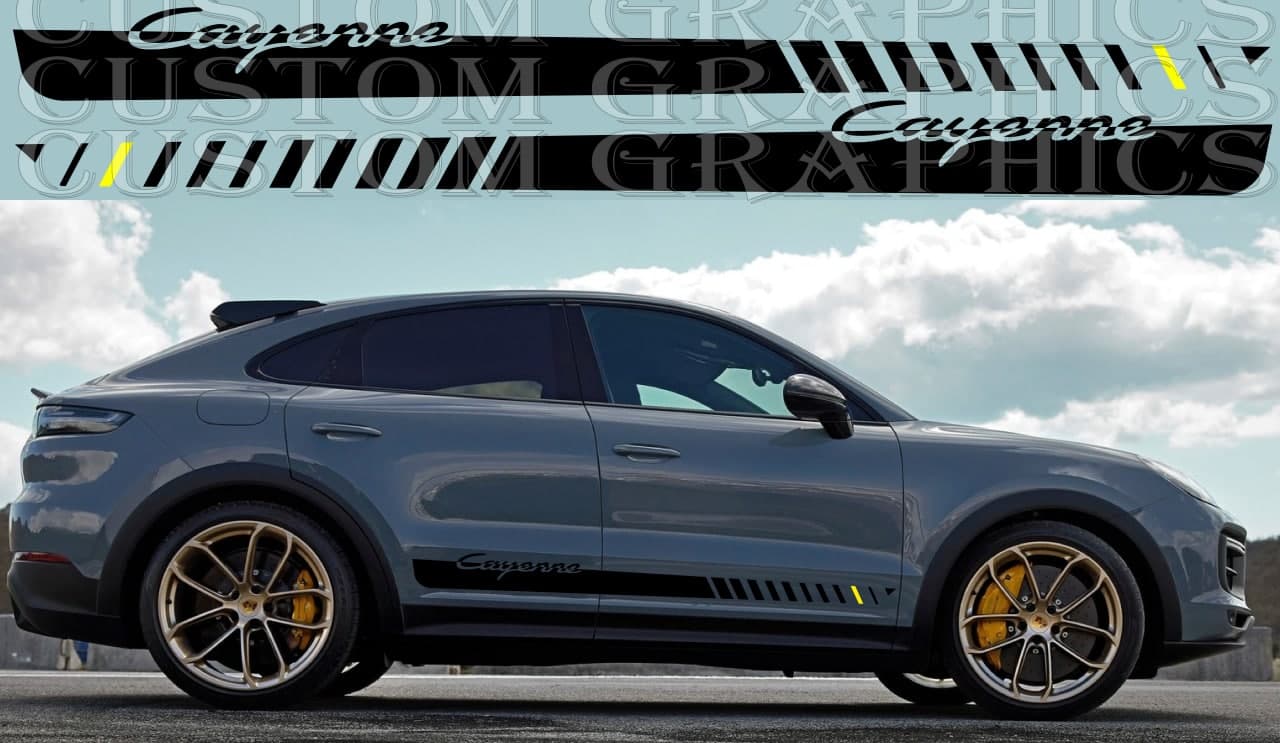 Vinyl Graphics NEW Style Design Vinyl Sticker Compatible With Porsche Cayenne Turbo GT 2022