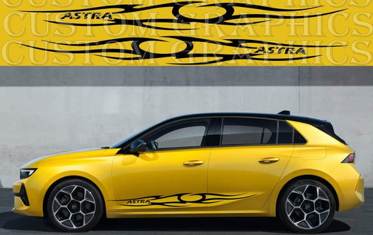 Vinyl Graphics New Tribal line design Vinyl Stickers Compatible with Opel Astra