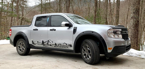 Vinyl Graphics New Wild Mountain Design Stickers Waves Compatible With Ford Maverick
