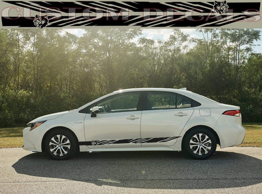 Vinyl Graphics NEW Wolf Graphic Gift Toyota Corolla Racing Stripes for Corolla car stickers decals