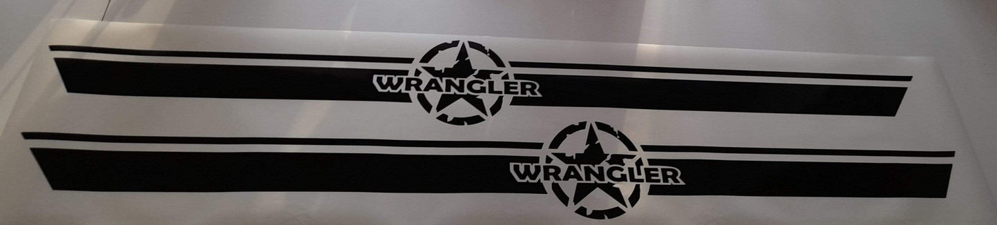 Vinyl Graphics Pair Decal Sticker Vinyl Side Racing Stripes for Jeep Wrangler